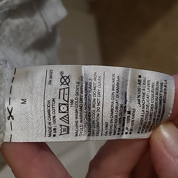 Old Navy Womens Boyfriend Light Heathered Gray Patriotic America Love Shirt Med - Picture 5 of 8